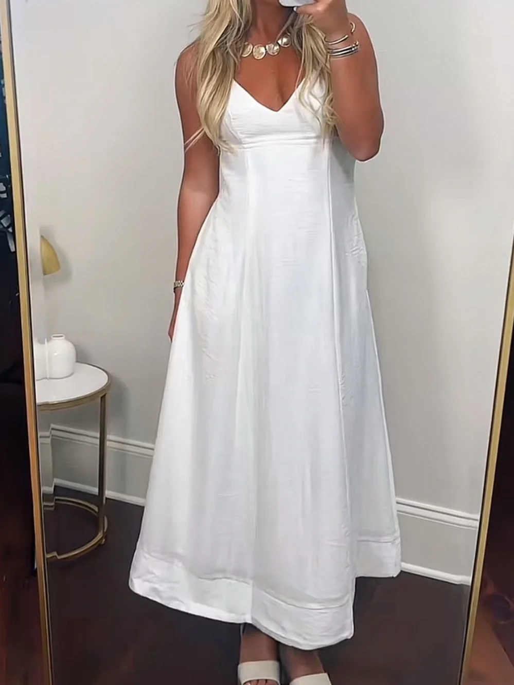 Cider White Maxi Dress - Picture 1 of 8
